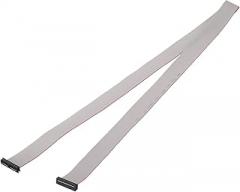 MECCANIXITY 1 Pcs IDC Connector Flat Ribbon Cable, 24 Pins 2mm Pitch 1m Length FC to FC Dual Female Connector Flat Ribbon Cable Wire for Industrial Electronics, Grey