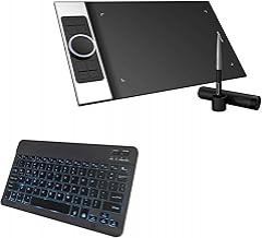 BoxWave Keyboard Compatible with XP-Pen Deco Pro Bluetooth - SlimKeys Bluetooth Keyboard - with Backlight, Portable Slim LED 7 Colors - Jet Black
