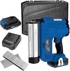Cordless Nailer 2 in 1 Nailer Battery Powered 18 Gauge 2.0Ah Electric Staple for Upy and Carpentry Include 1x2.0Ah Battery 1x2A Nails 1Pc Clip