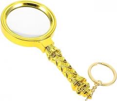 Handheld Antique Gold 10x Reading Magnifier with 60mm Round Lens for Seniors Book Magnifier for Detailed Work and Close Inspection