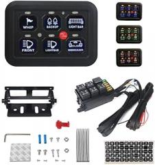6/8 Universal LED Switch Panel 12V Light On-Off Control Relays System Slim Electronic Relay System for SUV Boat Caravan(KG-6L)