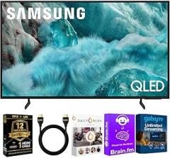 Samsung 75-Inch 7F Series QLED 4K UHD Smart TV - HDR10+, Alexa Build-in, Bluetooth w/ 12 Month CPS Protection Plan, AUX HDMI Cable, Streaming Bundle