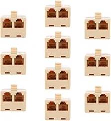 ARTIBETTER 10-Pack 2-Way Telephone Line Splitter Rj11 Phone Jack Adapter for Landline Corded Phones Office Electronics Connector