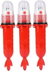 3Pcs Boat Flares Coasts Guard Approved Electronic Marine Flares Waterproof Emergency Signals for Fishing Nets, Buoys & Boats, Red, Strobe Safety Lights