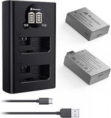 LP-E5 2 Pack Battery(1900mAh) and Dual Channel LCD Charger for Canon EOS Rebel XS,Rebel T1i,Rebel XSi,1000D,450D,500D,Kiss X2,Kiss X3,Kiss F(100% Compatible with Original)