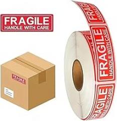 300PCS Fragile Stickers 1 x 3 Inch, Permanent Adhesive Handle with Care Shipping Labels, Waterproof Tear-Resistant Warning Stickers for Moving, Glass, Ceramics, Electronics and Delicate Items