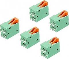 Generic PCB Spring Terminal Block Connector KF141V 150V 2A 2.54mm 2 Pin for PCB Board Electronics Computers Pack of 5