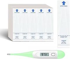 Bundle of Light Green Oral Thermometers & Thermometer Covers Disposable - 100 pcs