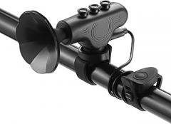 Electric Bike Horn, 120dB Waterproof Electronic Bicycle Bell with 300mAh Rechargeable Battery | Bicycle Horn for Handlebars | Easy Installation Bells for Adults, Kids Mountain Bike & Ebike - Black