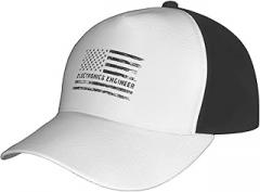 MULIHU Electronics Engineer American Flag Baseball Cap for Men Women Trucker Hats Low Profile Dad Hats Adjustable Breathable Caps Fashion Bowed Brim Baseball Caps Black