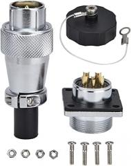 Aviation Plug Socket, 6 Pin Ws20 Aviation Connector 500v Ac Zinc Alloy Water Proof for Signal and Electronic Connector of Aviation Space Light