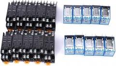 EVTSCAN 10Pcs 8 Pin Relay Base Set Coil Electronic Component DC 24V