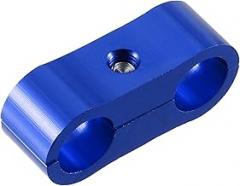 Blue AN4 Hose Separator Clamp Aluminum Fuel Line Mounting Clamp Divider Hose Fitting Adapter Fit for Fuel Line, Oil Line, Brake Line, Water Pipe and Gas Line