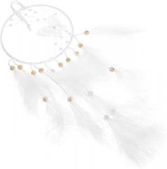 Milisten Plumage Dream Catcher Pendant Hanging Decor with Motif, Bohemian Wall Ornament for Bedroom and Home, Handmade Dream Catcher Accent for Living Room