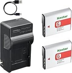 Kastar 2-Pack Battery and AC & USB-C Charger Compatible with Sony NP-BG1 NP-FG1 G Type Batteries and BC-CSG Charger for DSC-H/DSC-T/DSC-W/DSC-HX Series Digital Cameras