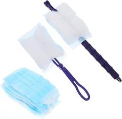 Disposable Duster Refills 22pcs Set with Blue Short and Telescopic Long Handles, Electrostatic Fiber Brush Heads for Household Cleaning and Dust Removal