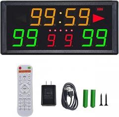 Led Scoreboard, Portable Electronic Basketball Game Scoreboard with Remote Control, Control Distance 10-15 Meters, Viewing Distance 30 Meters, for Training Games Indoor Outdoor
