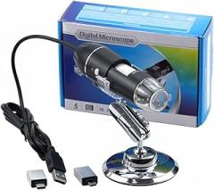 Microscopes Equipment USB HD Digital Microscope 1600X 1000X 500X 8 LED Electronic Microscope Holder(500X)