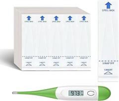 Bundle of Green Oral Thermometers & Thermometer Covers Disposable - 100 pcs