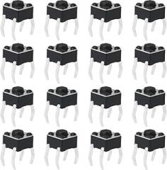 100PCS 4.5x4.5x3.5mm Black Micro Tactile Pushbutton Switches Suitable for DIY Electronic Engineering Flashlight Small Appliances