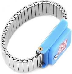 Othmro PWJ Cordless Anti Static ESD Wrist Strap Wireless Antistatic Wristband Flexible Woven Wrist Strap Discharge Band for Electronic Maintenance Dust-Free Workshop Blue Silver