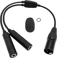 WODASEN Airbus Aviation Headset Adapter XLR 5 Pin Plug to GA Dual General Aviation Convertor Female