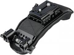 NICEYRIG 15mm Shoulder Pad with Quick Release Baseplate for Manfrotto, 15mm Rod Clamp Applicable for Video Camcorder Camera DV/DC Support System DSLR Rig