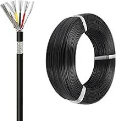 30-12 Gauge UL2464 Shielded Signal Cable, 300V Tinned Copper & Aluminum Foil Shielding，3-Core PVC Jacket, Home Wiring Flexible Wire for Electronics, Audio & Data Transmission(25ft,30AWG-3C)