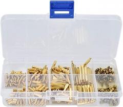 320 Pcs Hex Standoff Brass M2 Type Spacer Standoff Nut Screw Assortment Set, Male Female Standoff Kit, Brass Standoff Spacer with Different Sizes for Electronics DIY,