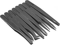 Precision Tweezers Set Premium Anti-Static Carbon Fiber ESD Tweezers Kit for Electronics Sodlering Jewelry Craft Lab
