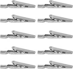 Homoyoyo 10 Pcs Stainless Steel Alligator Clips Clamps Mini Wire Test Leads Quick Connection Corrosion Resistant Metal Crocodile Clips for Electronic Temporary Wiring