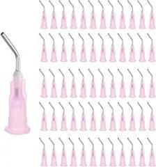 uxcell 60 Pcs Pre Bent Dispensing Needle Tips, 18 Gauge Stainless Steel 45 Degrees Bent Dispensing Tips 0.5