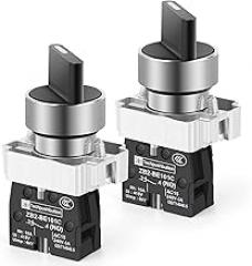 2PCS 1 NO 2 Selector Latching Switch, 2Positions Maintained Rotary Select Selector Switch 600V 10A