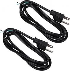 2pcs Prong Power Cord Bare Tail Wire Design for Computer and Electronics Supply Cable for Use