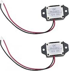 CHENJIN 2PCS Electronic Buzzer Alarm 12V 400Hz Plastic Buzzer Continuous Audible Loud Tone Piezo Alarm for Computer Printer Copier Audible Device Black