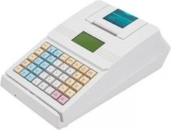 Electronic Cash Register, 40 Keys 40W Cash Register for Small Businesses with with 70mm/s Printing Speed Cash Management System for Restaurant Supermarket Retail 8-Digits LED Display White