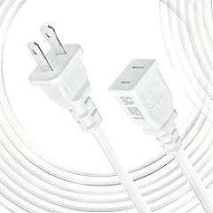 15FT White Thin 2 Prong Polarized Extension Cord, 5A 625W 125V Male to Female Single Plug Indoor Home Office Cord for Holiday Decor Lights Lamps Cameras Small Low-Wattage Electronics