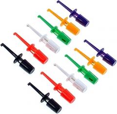 Oiyagai 12pcs Small Size Round Single Hook Clip Test Probe for Electronic Testing (6 Colors)