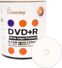 Smartbuy 100-disc 4.7gb/120min 16x DVD+R White Inkjet Hub Printable Blank Data Recordable Media Disc