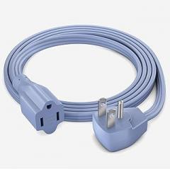 Maximm Extension Cord Heavy Duty (4 Feet) Flat Wire 3-Prong Flat Plug, 14 AWG Power Cord - UL Certified, Gray, Ideal for Home and Office Use, Appliances, Electronics, Power Tools