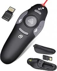 Wireless Presentation Clicker for PowerPoint Presentations, USB Dongle Presenter Remote with Laser Pointer Slide Clickers for Mac/Windows/Linux, Computer/Laptop, Google Slide/PPT/Keynote
