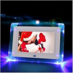 Photo Frame 7 Digital Photo Frame Hd Electronic Photo Album Ultra-Thin Portable Led LCD Screen Wedding Photo Album Digital Gift (Color : White)
