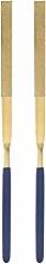 uxcell Diamond Needle Files, 3mm x 140mm Titanium Coated Flat Type File Handles Hand Tool for Metal Wood Stone Marble 2pcs