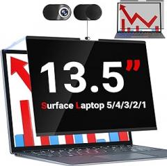 ZOEGAA Surface Laptop 13.5 Privacy Screen, Anti Blue Light Sliding Camera Cover Magnetic Privacy Screen Compatible with 13.5 inch Microsoft Surface Laptop 6/5/4/3/2/1 Privacy Screen Protector 2024