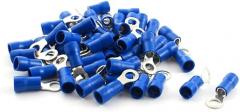 Electronic Components 50 x RV5.5-5 6.4mm Dia Blue Pre Insulated Ring Terminal Connector 12-10AWG