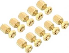 PATIKIL 5mm+6mm M2.5 Standoff Screws, 40 Pack Brass Hex PCB Standoffs Nuts for Motherboards, Computer Cases, Circuit Boards, Electronics, Gold Tone