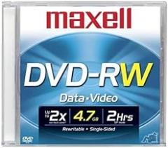 MAXELL 635114 DVD-RW Rewriteable DVD - Package of 1