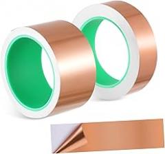 2rolls Double-Sided Conductive Adhesive Strips for Electronics in Foil Tapes Strong Adhesion