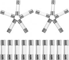 20PCS Glass Tube Cartridge Fast-Acting Electrical Fuse Replacement for Home Appliances Circuit Boards Electronics with Transparent Safety Protection