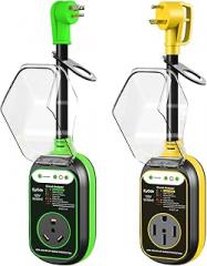 EyGde 30 Amp to 50 Amp RV Adapter with Surge Protector, Waterproof 4500J+15 Amp to 30 Amp 110 RV Adapter with Surge Protector, Patented 4500J 5-15P Male to TT-30R RV Adapter